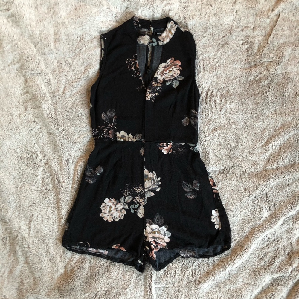 Black Floral Romper